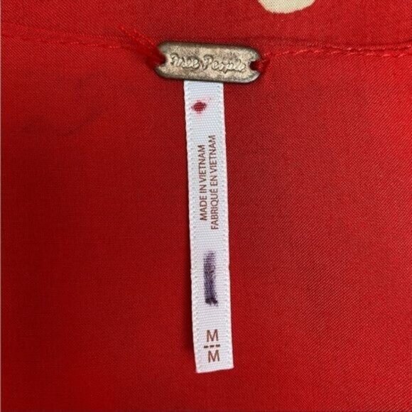 Free People Date Night Mini Dress Size Medium in Strawberry Combo Floral EUC - Picture 11 of 14